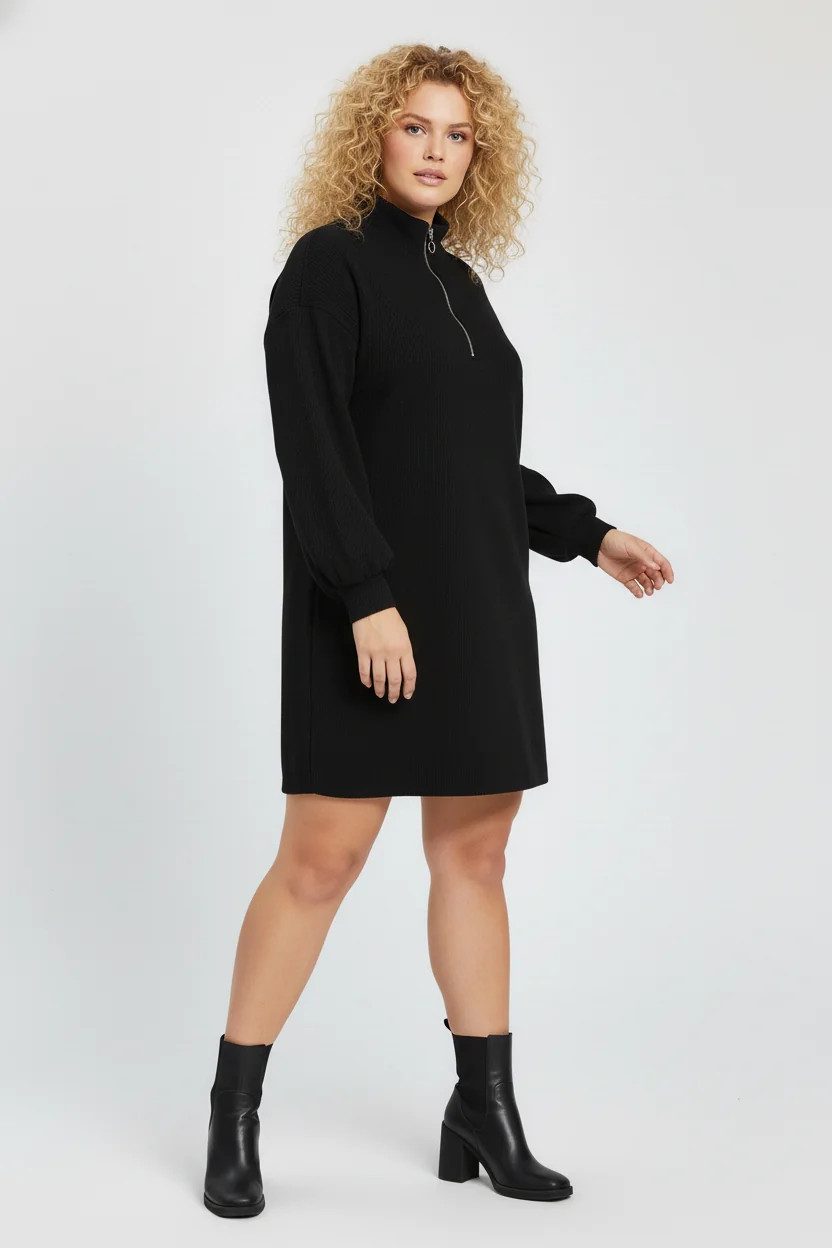 Midikleid mit weicher Textur
