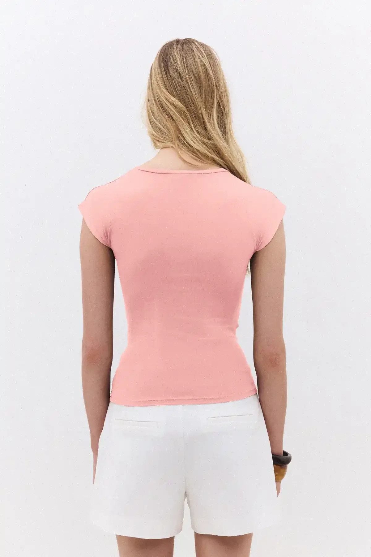 Basic-T-Shirt aus weichem, strukturiertem Polyamid