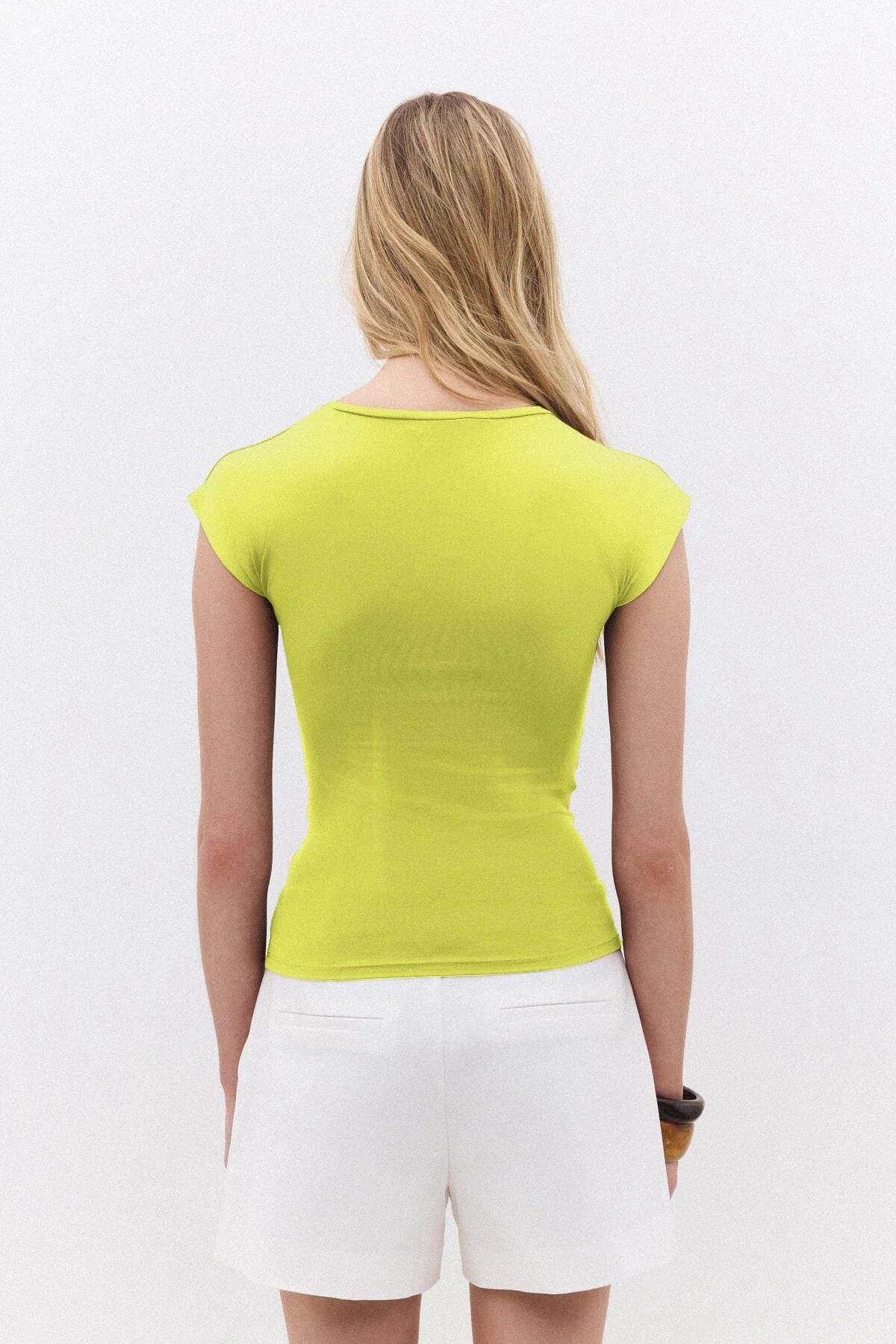 Basic-T-Shirt aus weichem, strukturiertem Polyamid