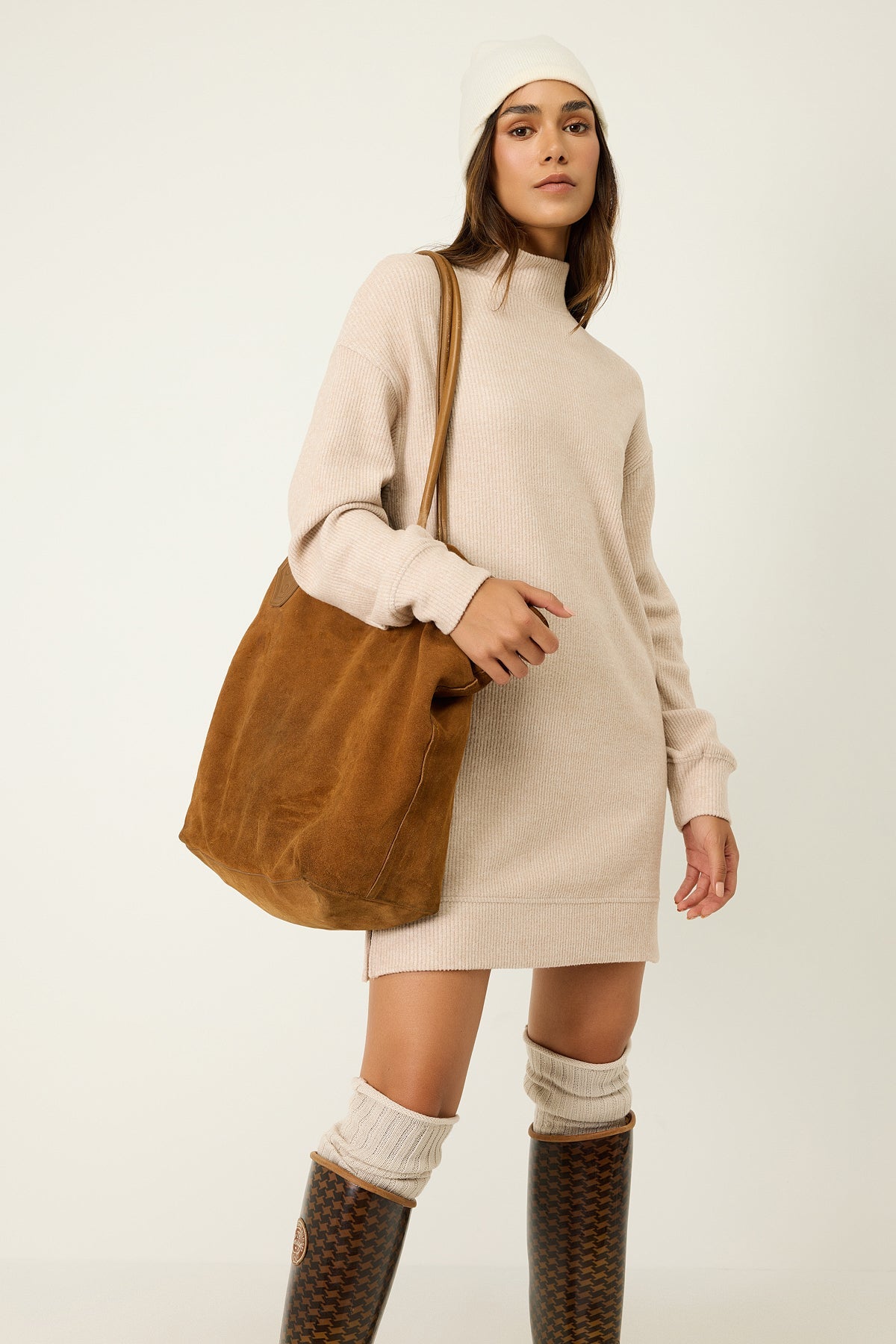 Kleid mit halbem Rollkragen