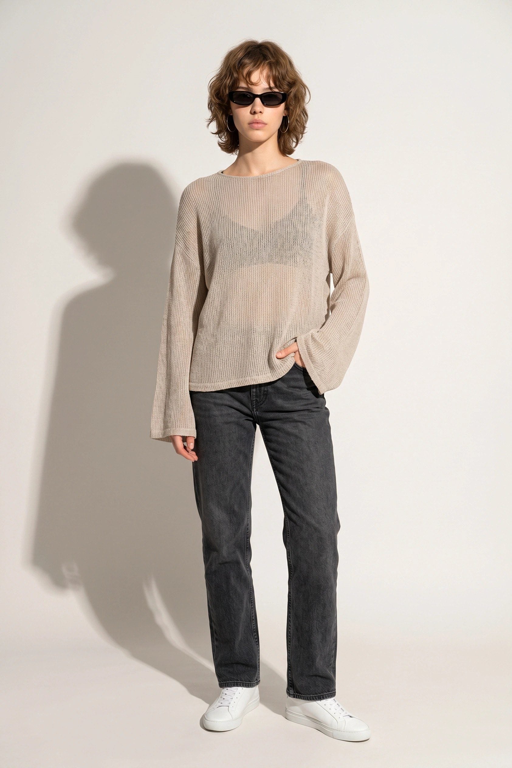 Rundhals Langarmshirt