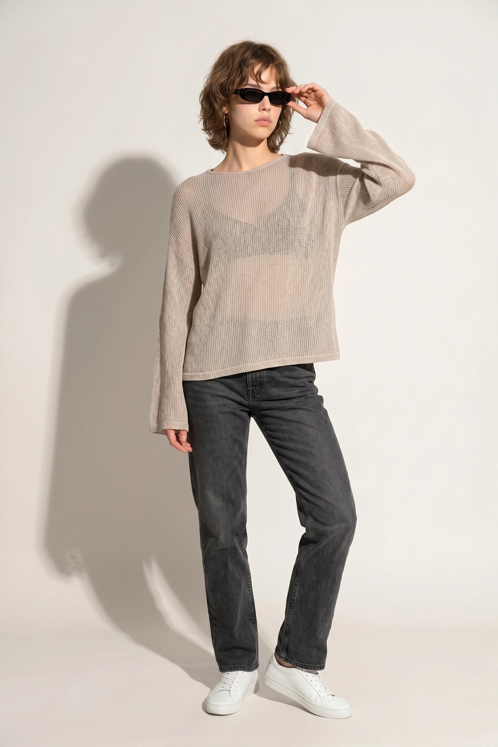 Rundhals Langarmshirt
