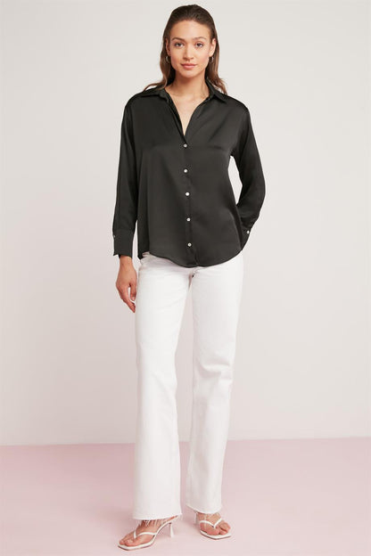YVONNE Satin Regular Fit Bluse