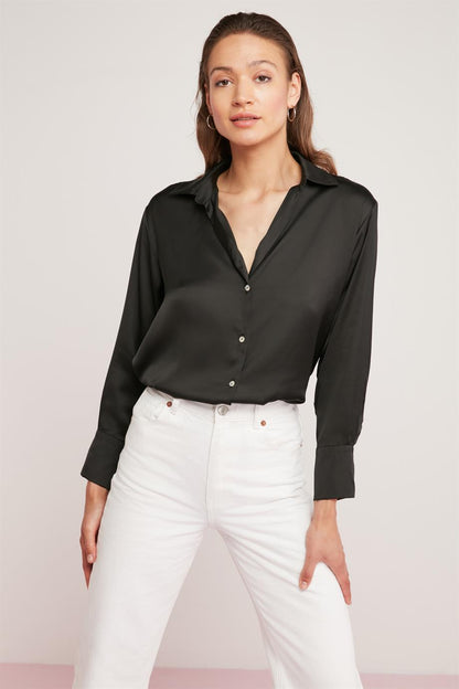YVONNE Satin Regular Fit Bluse