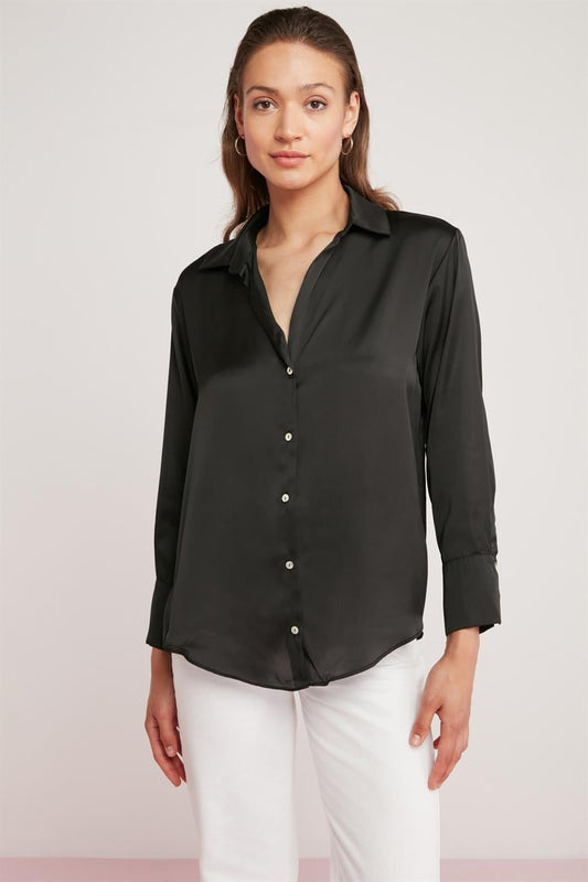 YVONNE Satin Regular Fit Bluse