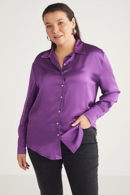YVONNEBB Satin Regular Hemd