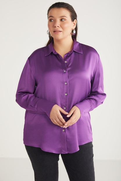 YVONNEBB Satin Regular Hemd
