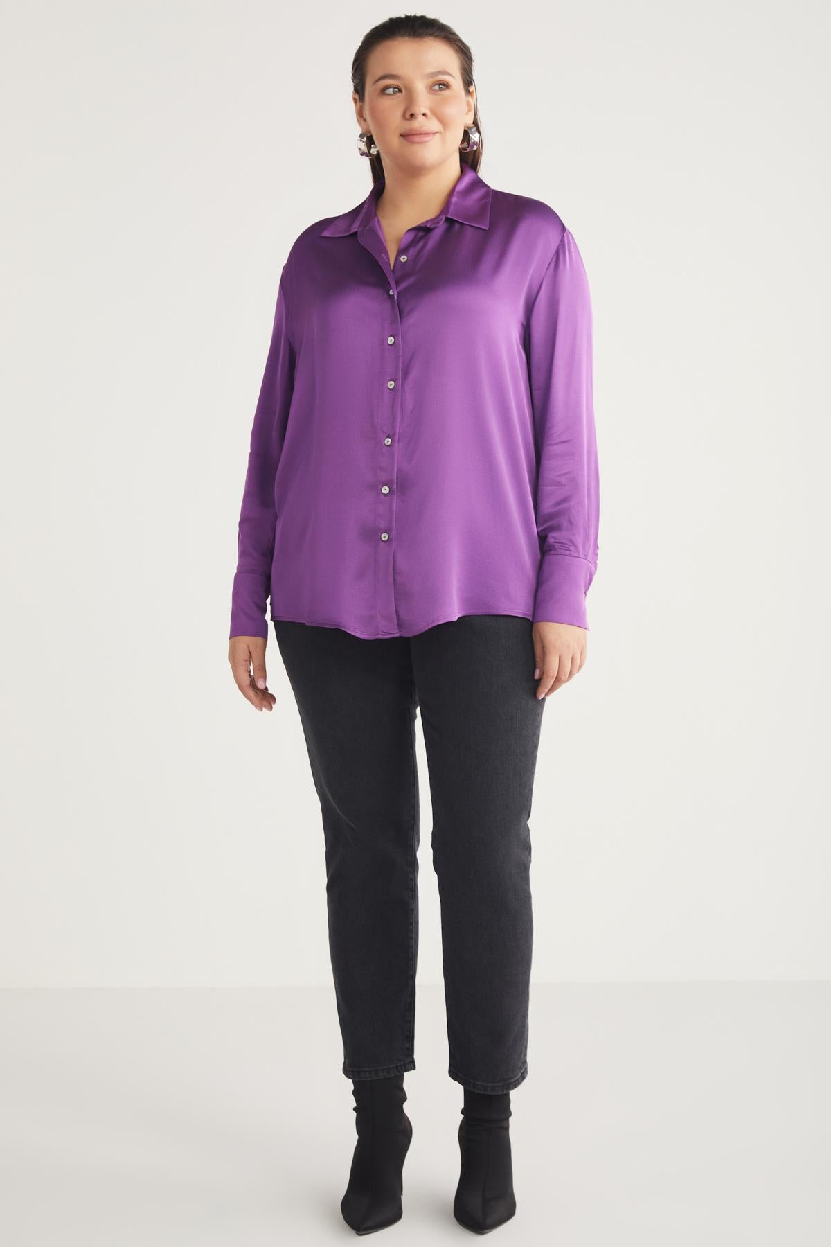 YVONNEBB Satin Regular Hemd