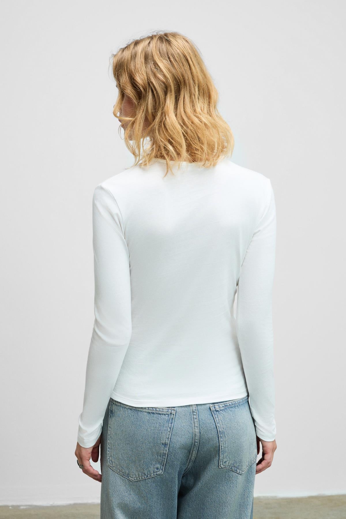 ZARABI Damen Neckholder-Langarmtop