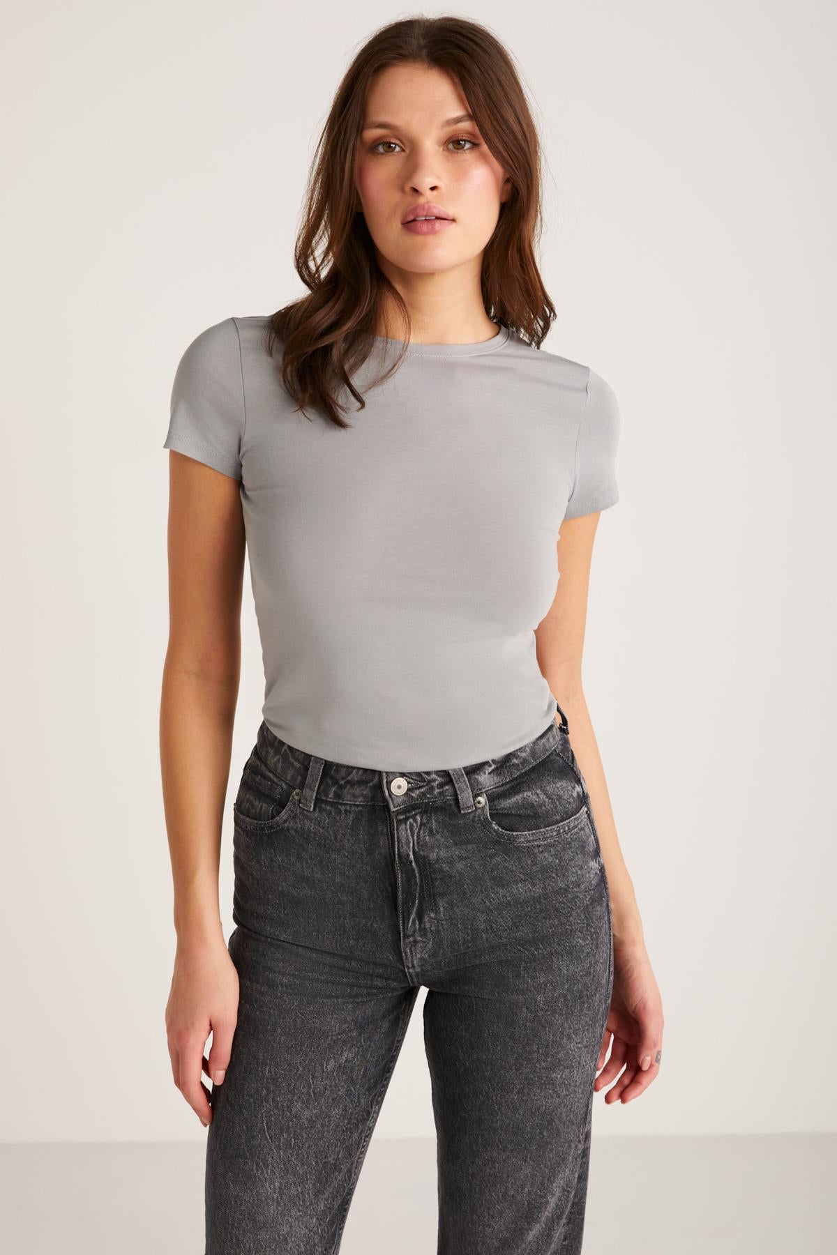 ETHIQUET ZELDA Damen Bio-Baumwoll T-Shirt Grau