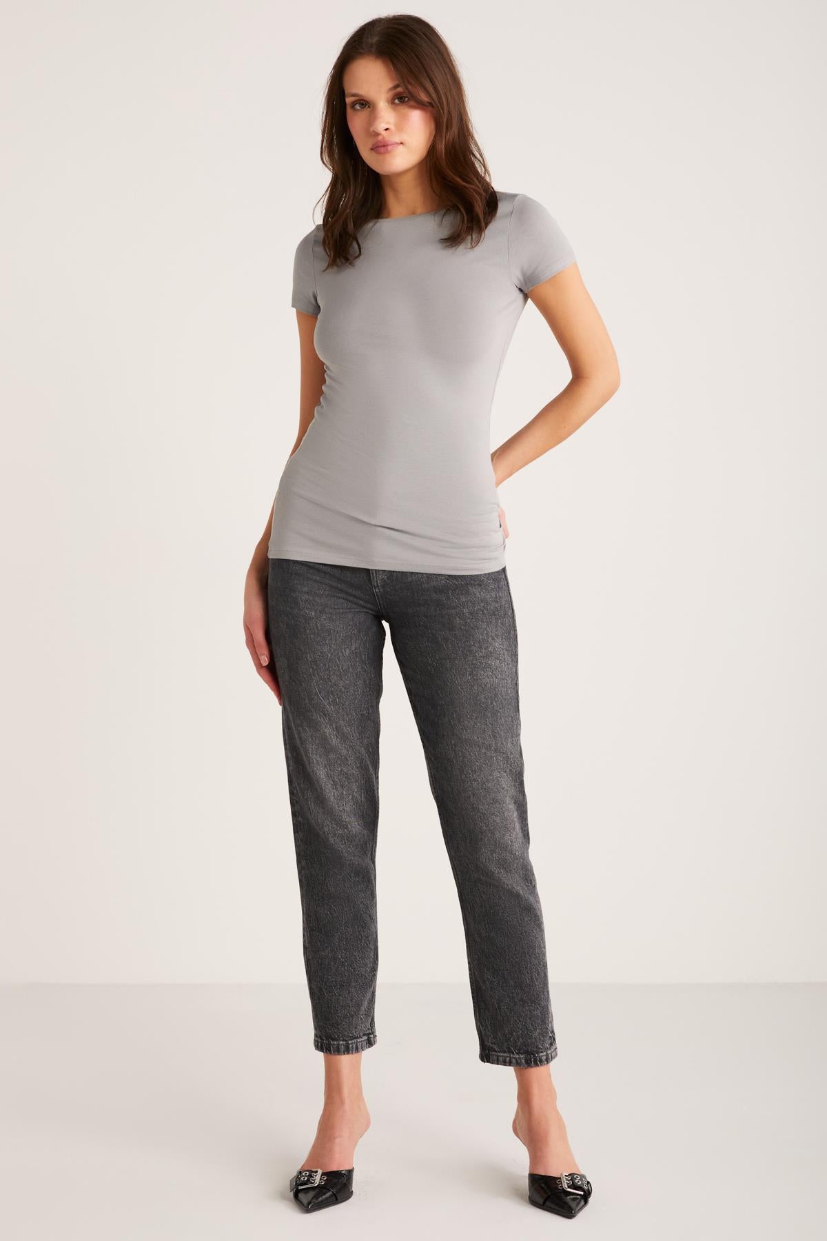 ETHIQUET ZELDA Damen Bio-Baumwoll T-Shirt Grau