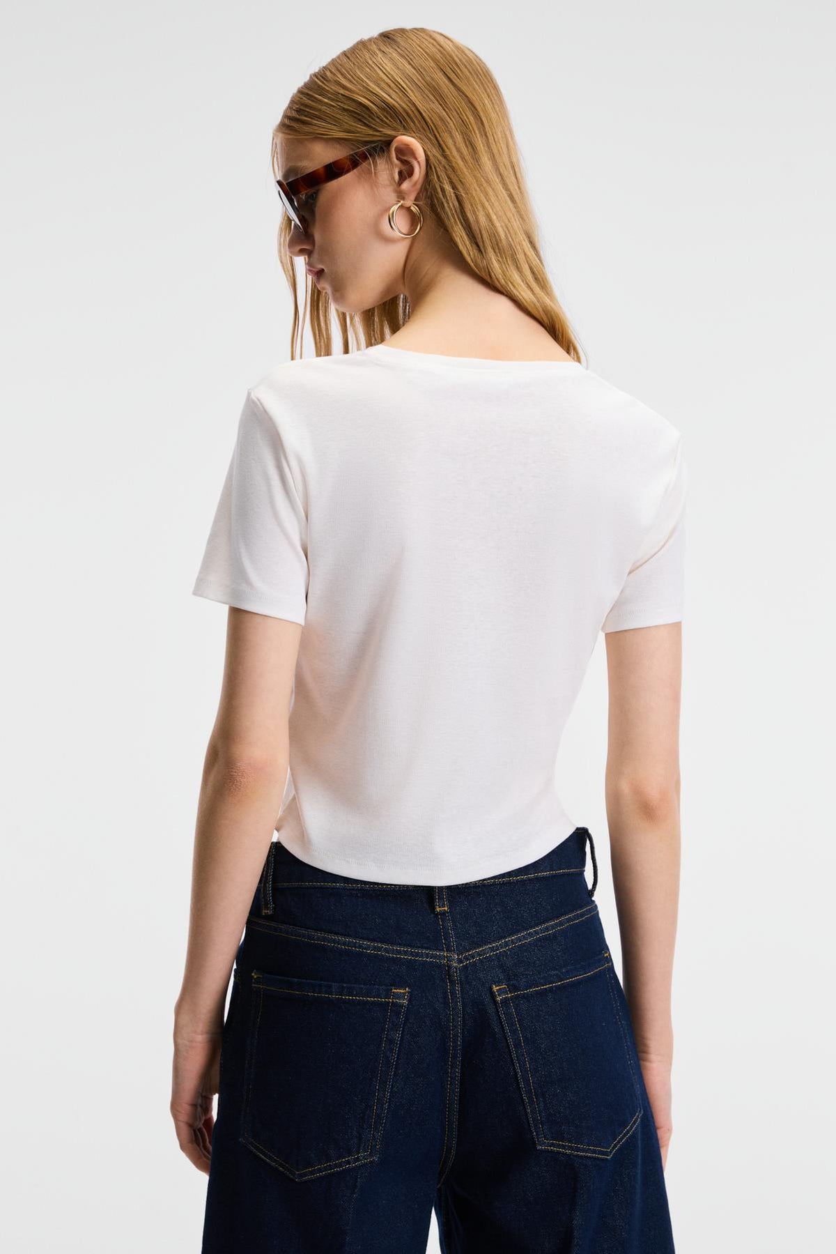 ZERAYA Damen Crop-Tee mit Stickerei