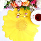 Daisy Shaped Round Place mat Set of 6 pieces - Yellow