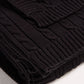 Braid Cable Knitted 100% Cotton Blanket - Black - Ocoza