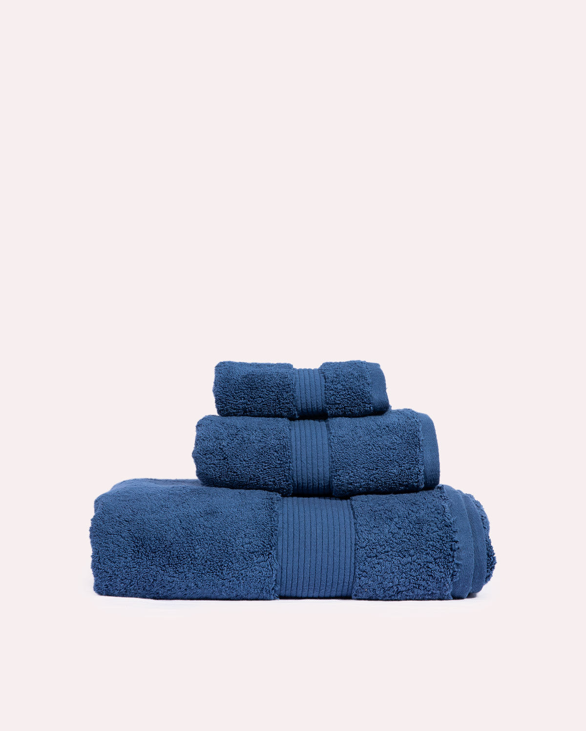 Plush Cotton Spa Towel Set - Navy Blue (3 Towels)
