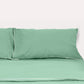 Classic Percale Pillowcase 2pcs- Jade Green with White Pipe Edge