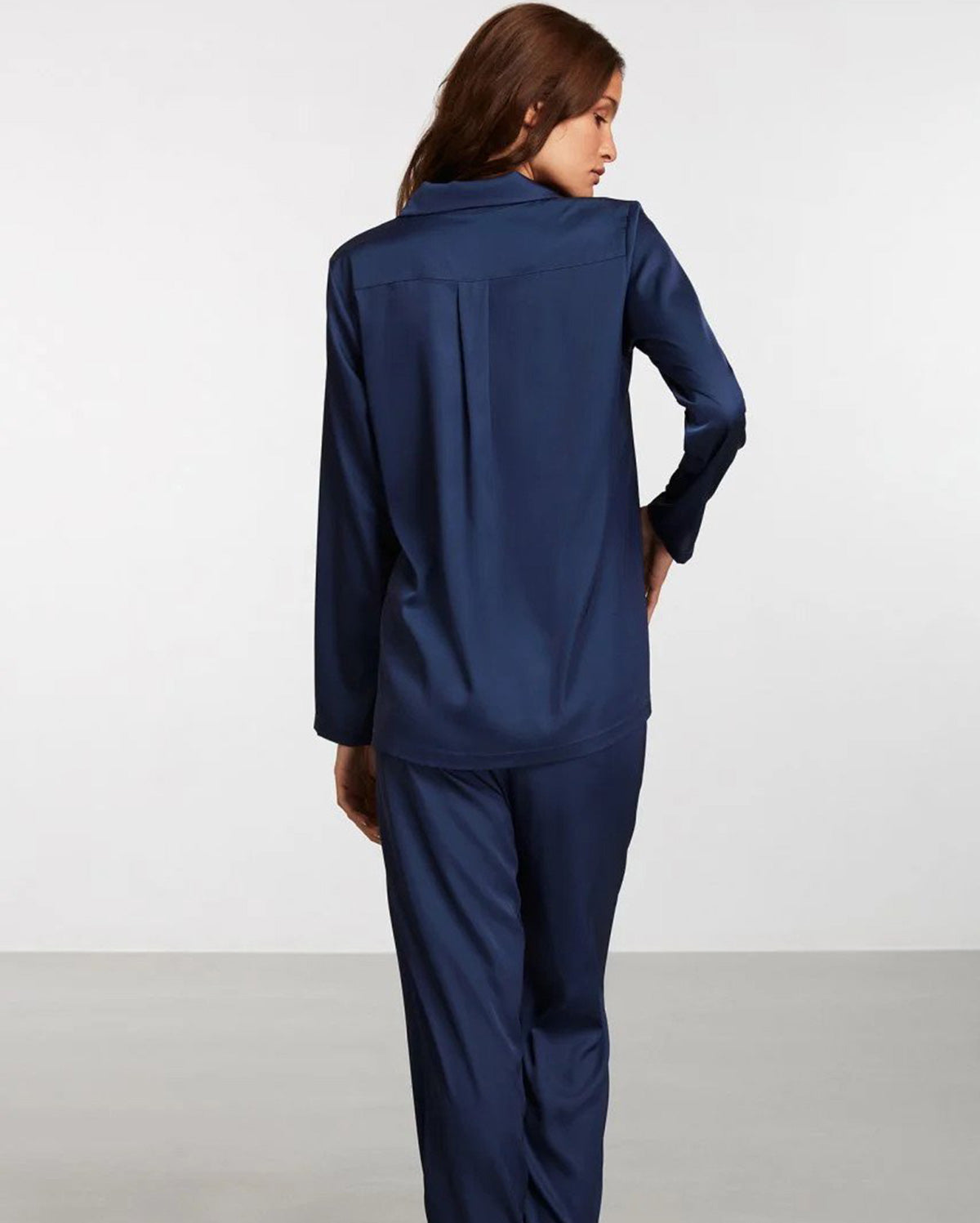 Sateen Pyjama Set - Navy Blue