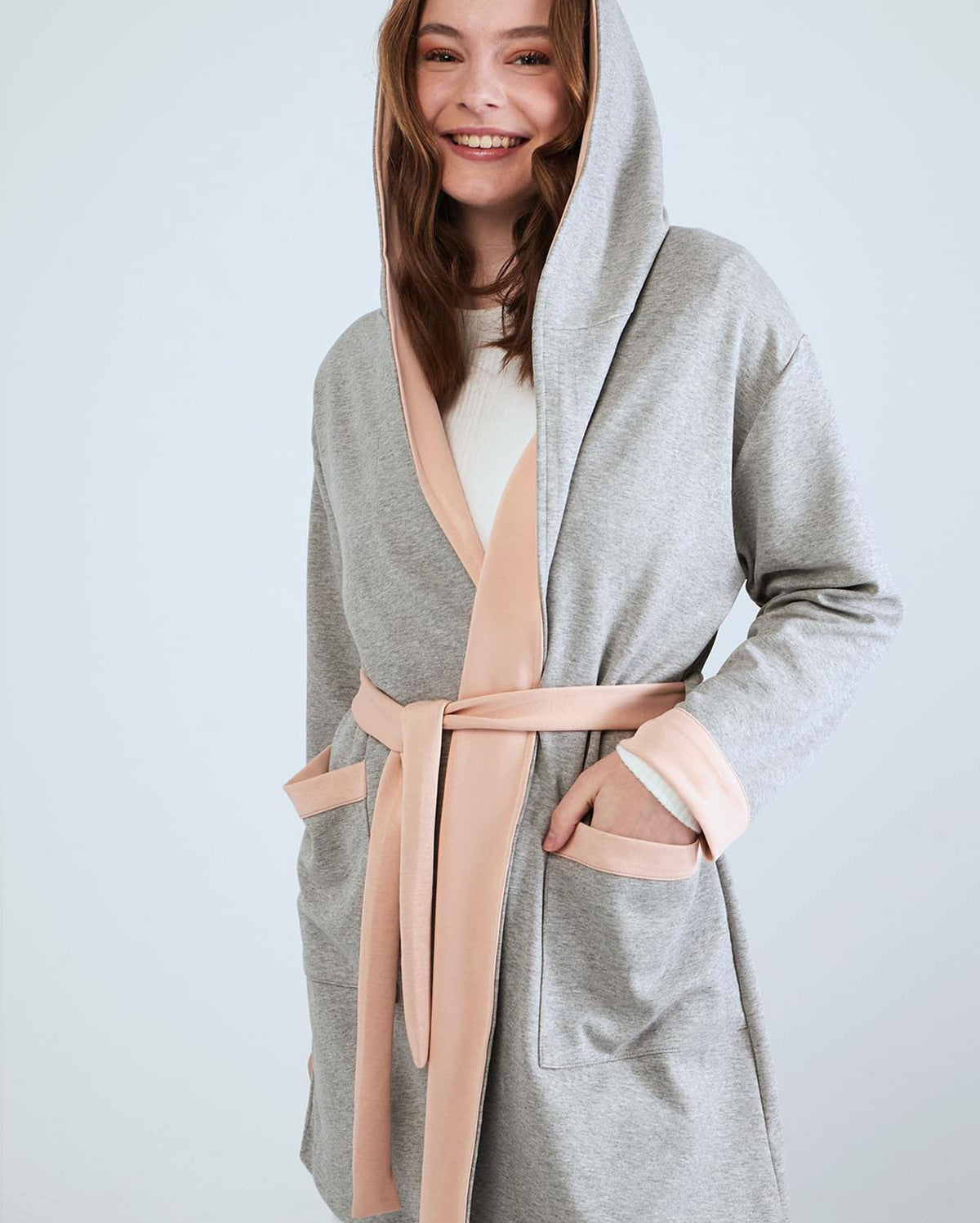 grey and pink dressing gown YOURS Plus Size Pink Super Luxe Maxi Dressing Gown