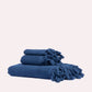 Tassel Cotton Towel Set- Navy Blue (3 Towels)