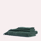Ribbed Soft Cotton Towel Set - Green (3 Towels)