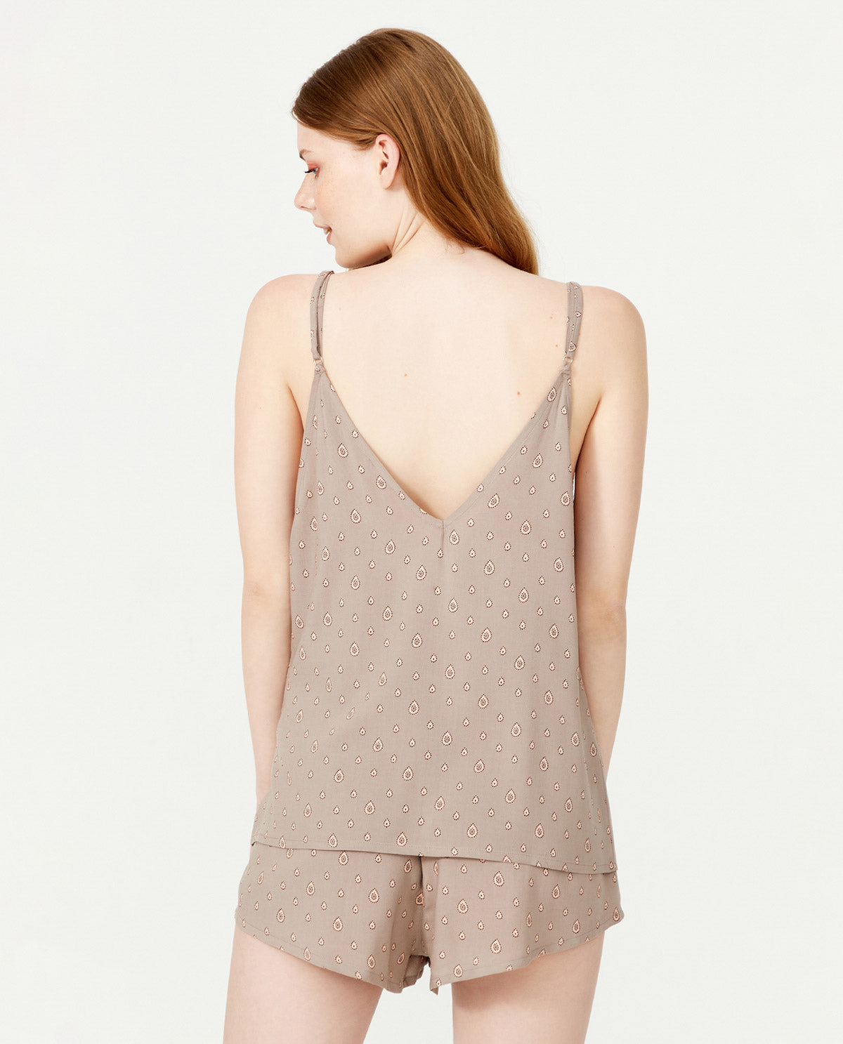 Strap - Short Printed Pyjama Set - Lilac - Ocoza