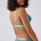 Lined Triangle Lace Bra Panty Set - Turquoise