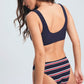 Lined Bustier Bikini Set - Navy Blue