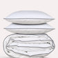 Classic Percale - Duvet Cover Set - White with Anthracite Piped Edge