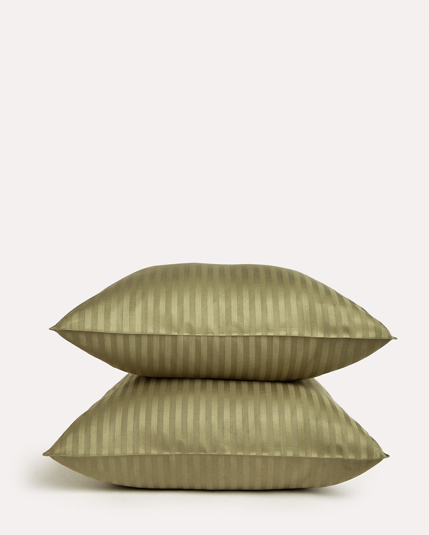 Sateen Stripe - Core Bedding Set - Oil Green & Gold