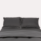 Classic Percale - Duvet Cover Set- Anthracite with White Piped Edge