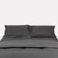 Classic Percale Duvet Cover- Anthracite with White Piped Edge