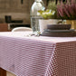 Checked Cotton Table Cloth - Burgundy - Ocoza