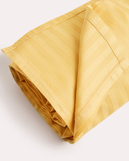 Sateen Stripe Flat Sheet - Gold - Ocoza