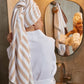 Santorini Cotton Bath Robe - White