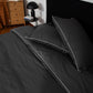 Classic Percale - Core Bedding Set - Anthracite with White Piped Edge