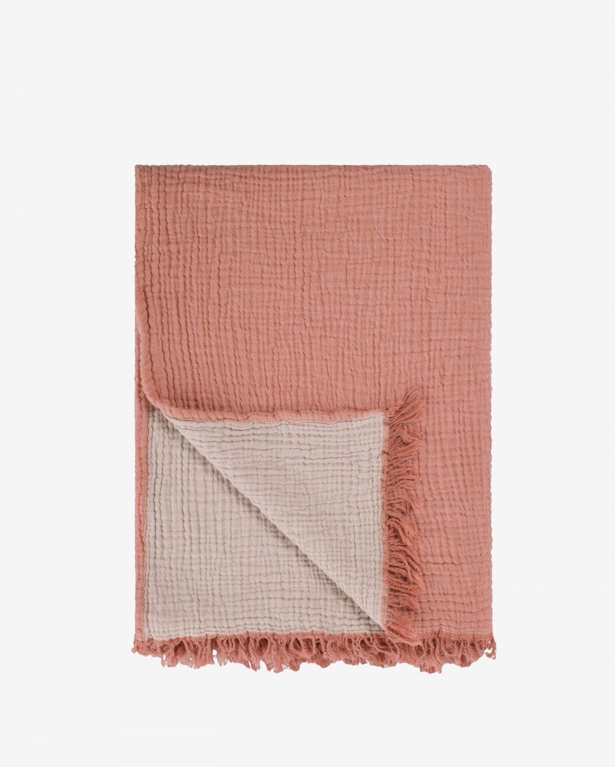 Cocoon Muslin Cotton Throw - Apricot & Ginger Snap