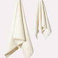 Cotton Velvet Towel Set - Cream (2 Towels)