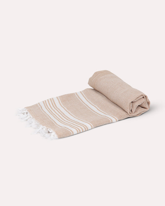 Recycled Cotton Peshtemal Towel - Beige