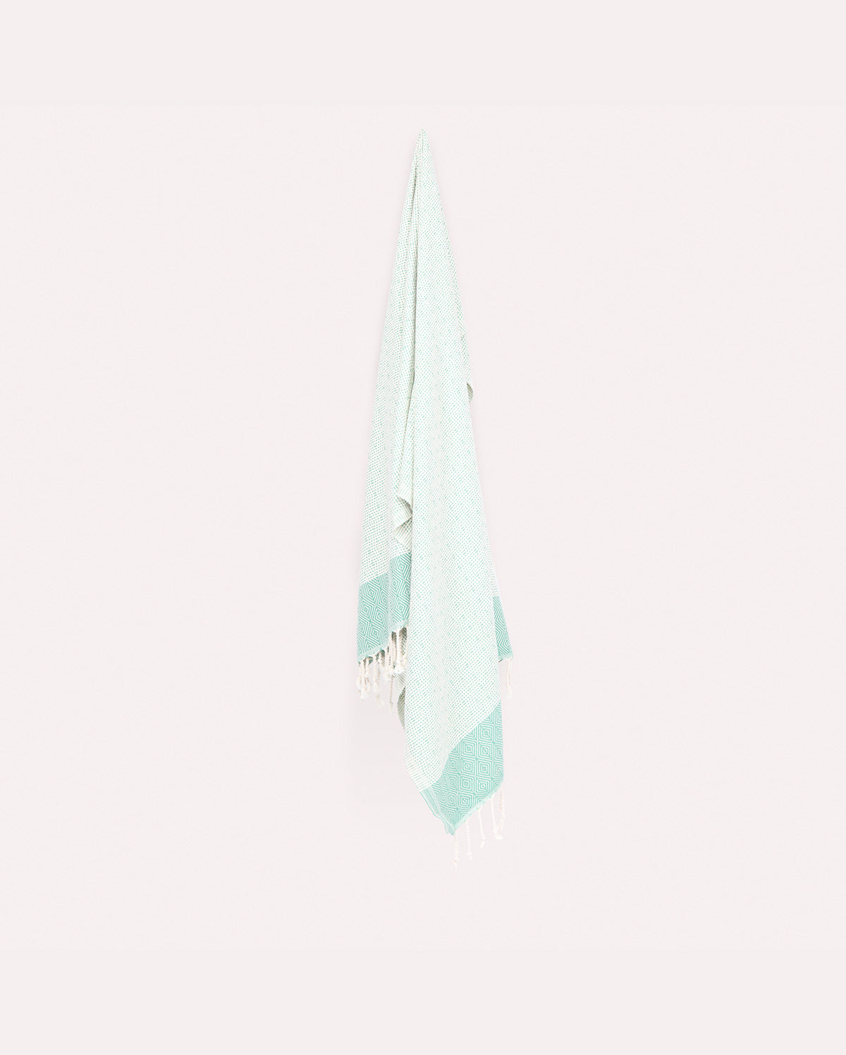 Cotton Peshtemal Towel-Green & White