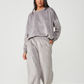 Long Sleeve Velvet Pyjama Set - Grey