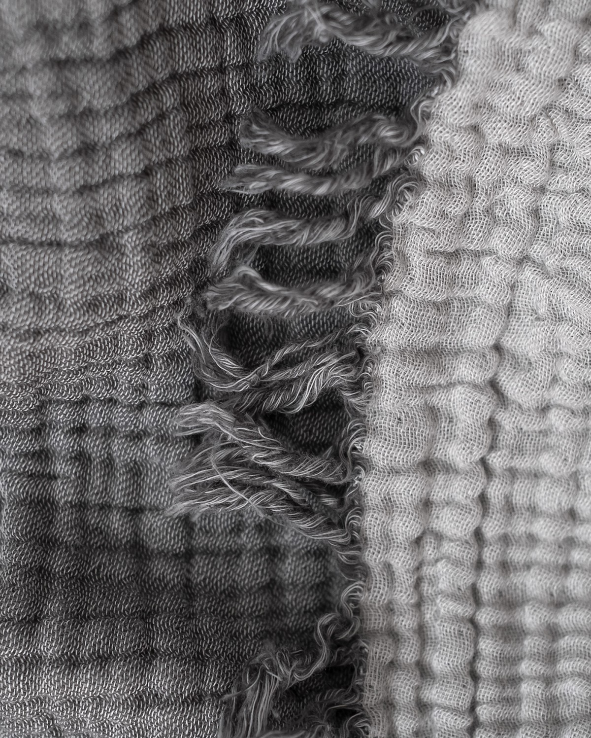 Cocoon Muslin Cotton Throw - Dark Grey & Light Grey