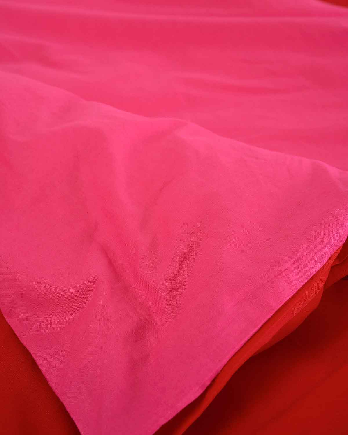 Reversible Percale Duvet Cover - Fuchsia & Red