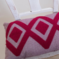 Embroidered Cushion Cover - Damson & Grey
