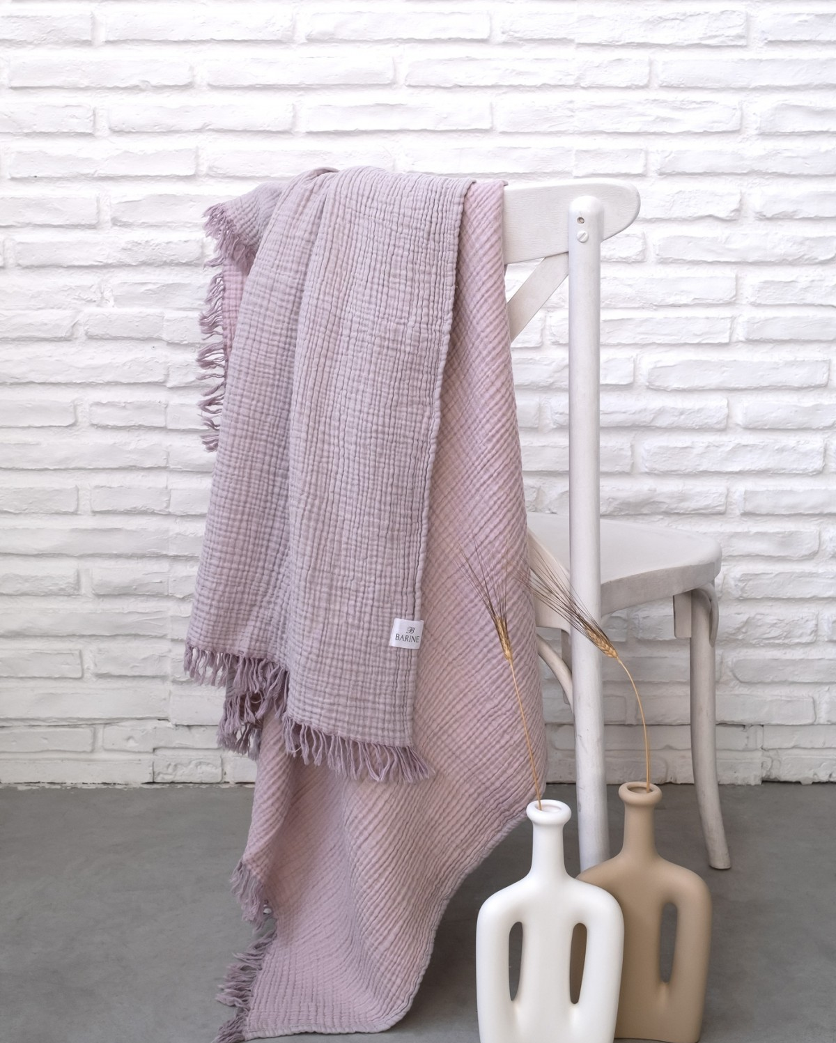Cocoon Muslin Cotton Throw - Orchid & Burnished Lilac