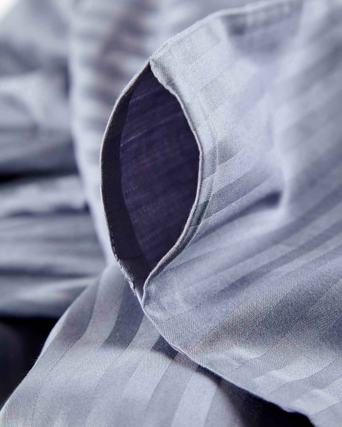 Sateen Stripe - Duvet Cover Set - Dark Grey