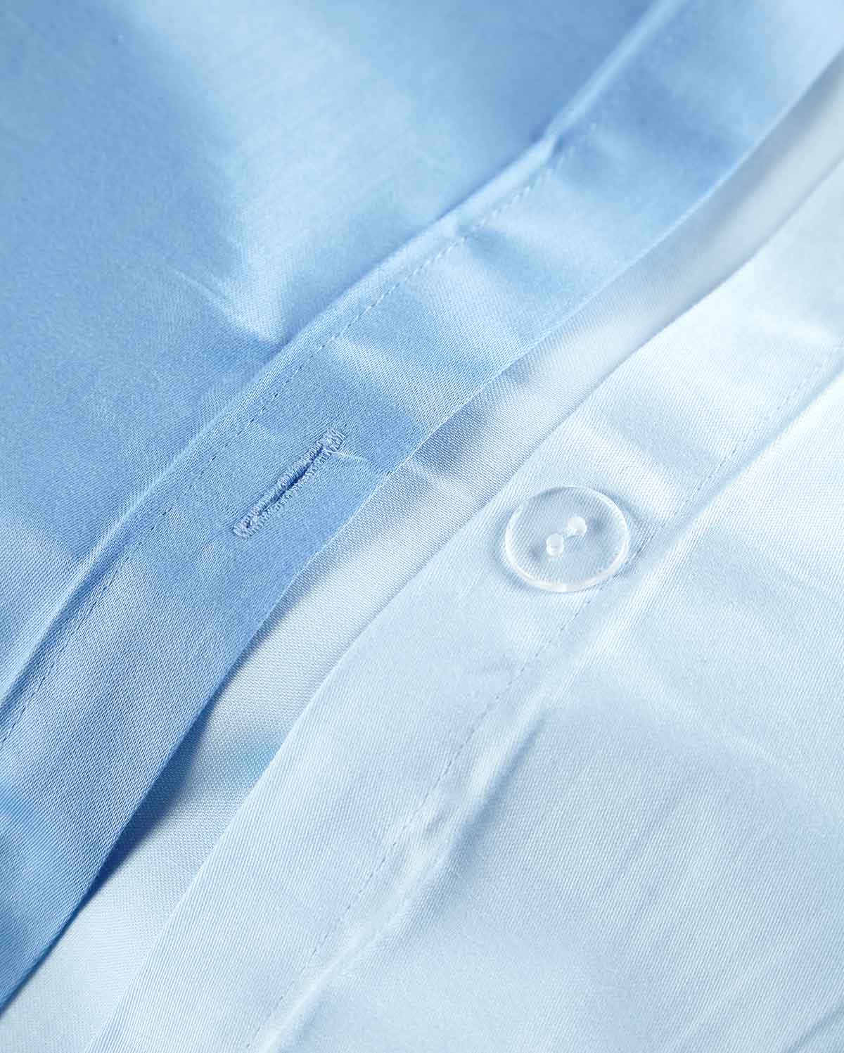 Reversible Percale Bedding Set - Blue & Baby Blue