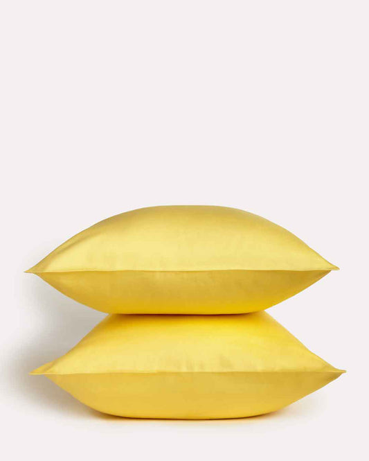 Lavish Sateen Pillowcase 2pcs - Yellow