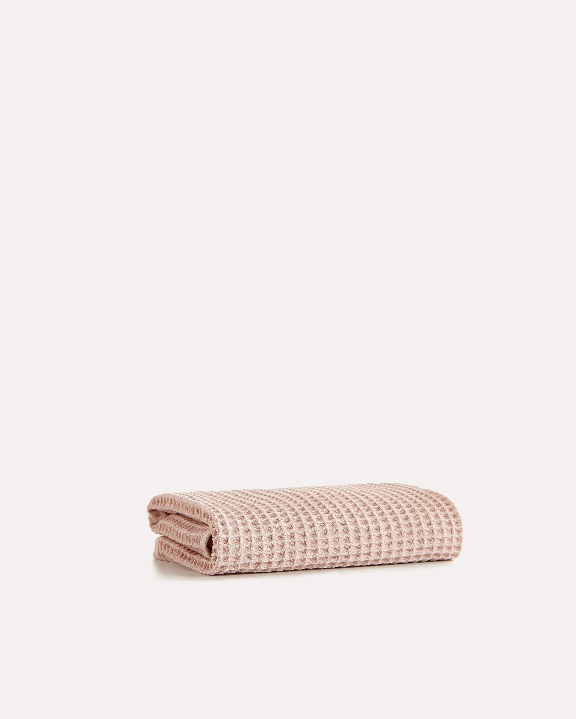 2x Waffle Cotton Towel - Pink - Ocoza