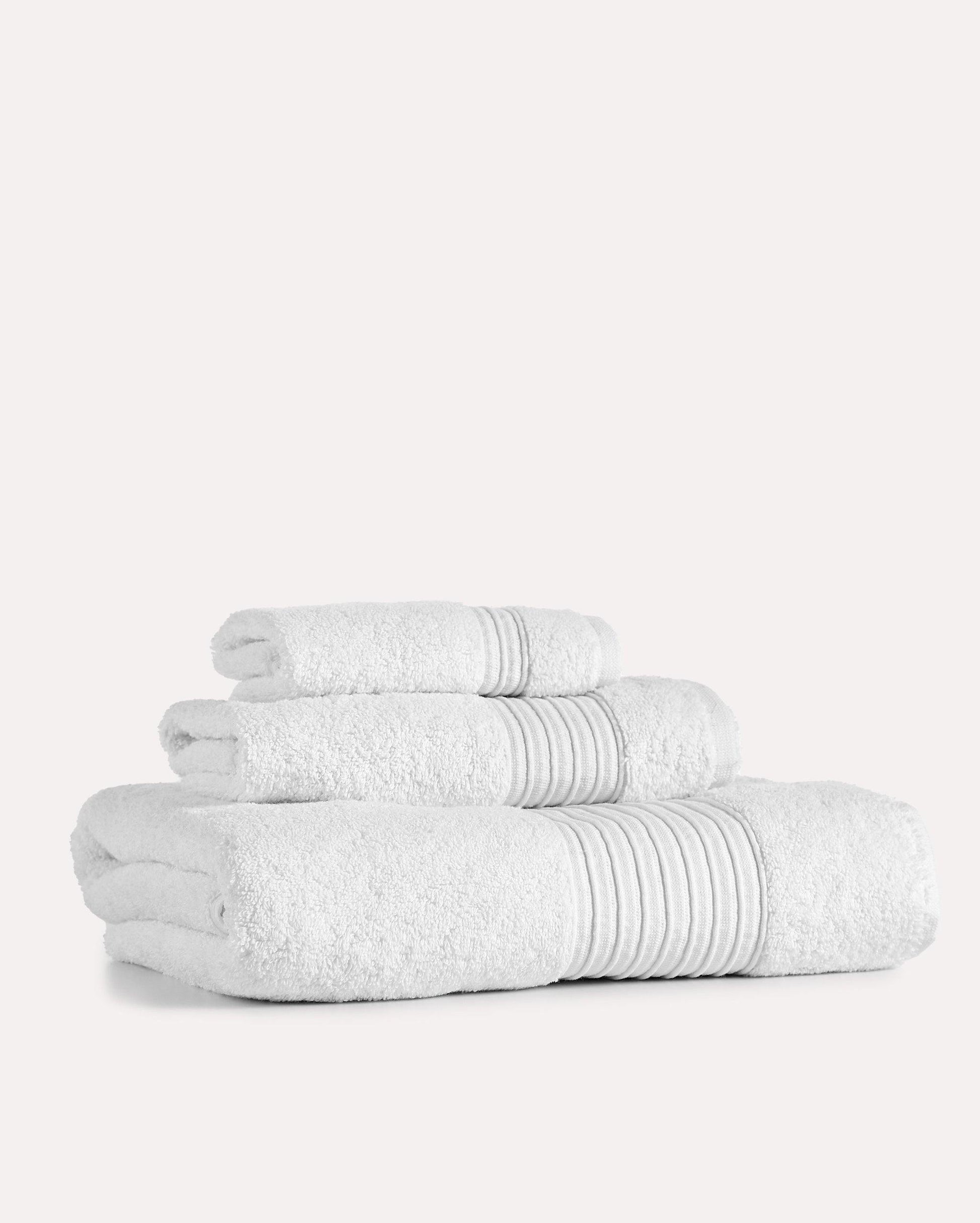 Plush Spa Cotton Towel Set 3pcs - White - Ocoza