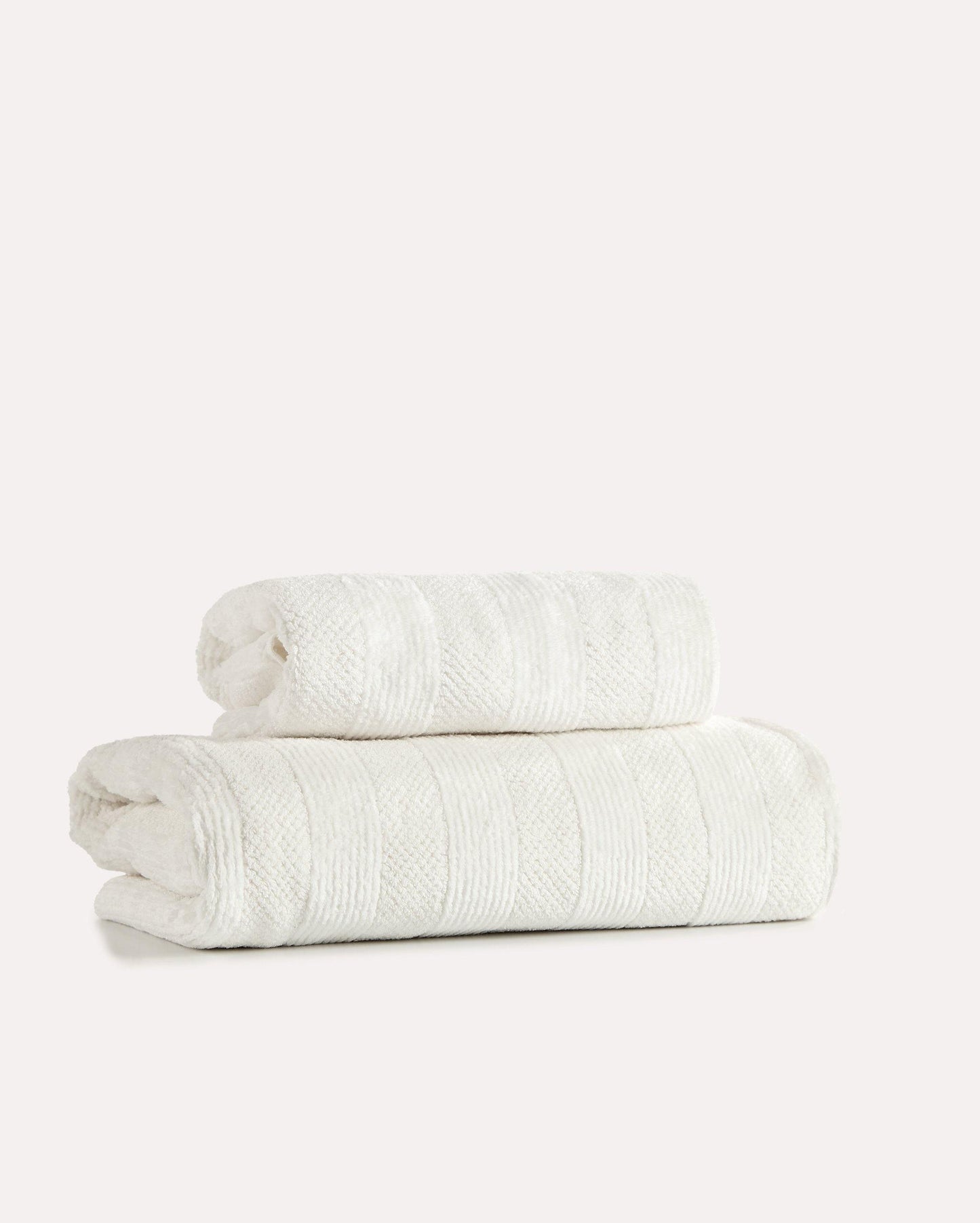 Cotton Velvet Towel Set 2pcs - Cream - Ocoza